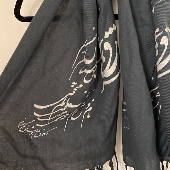 Slate Blue Fringe Scarf - Picture 2 of 2